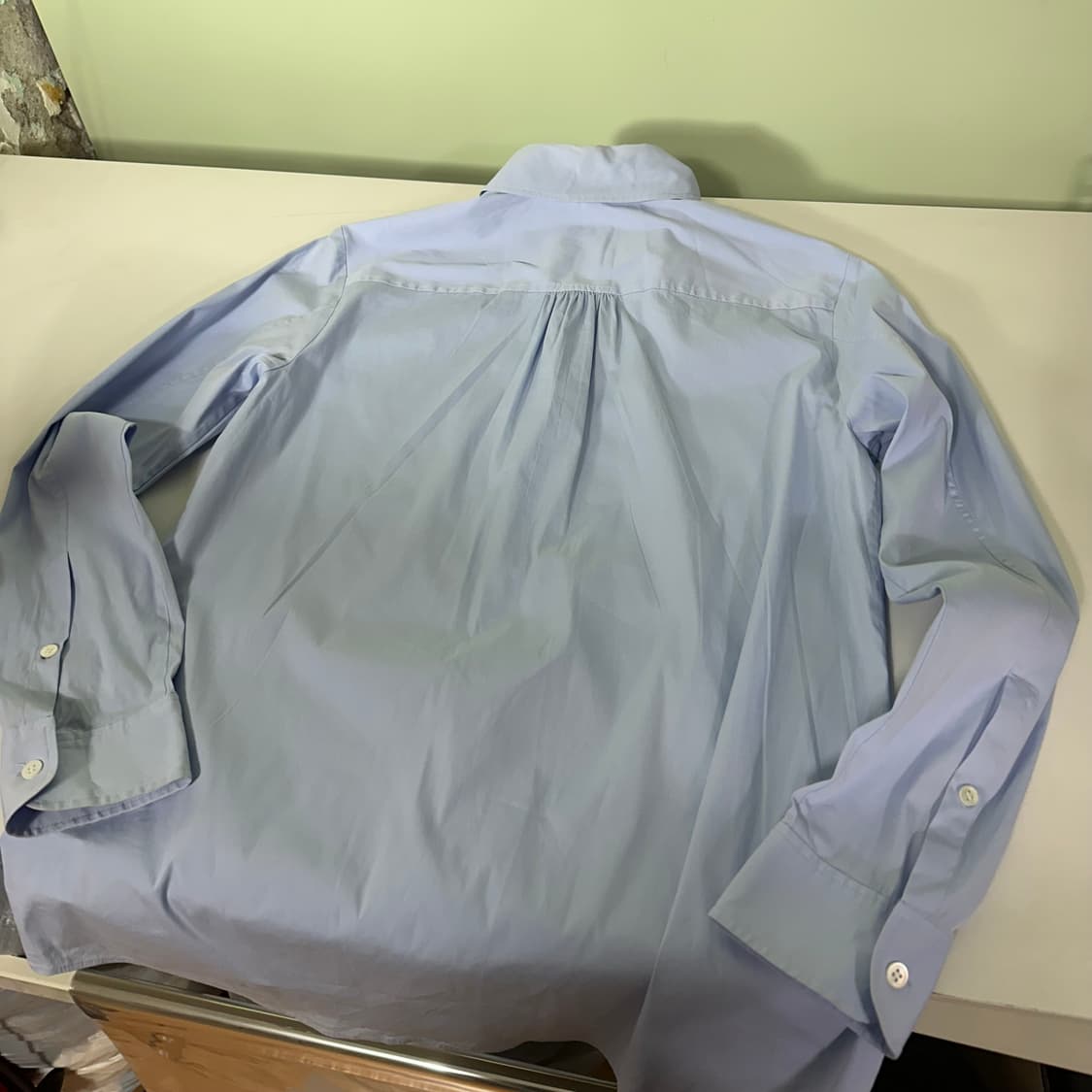 90 S 띠어리 스카이블루 와이드카라 셔츠 상품이미지5