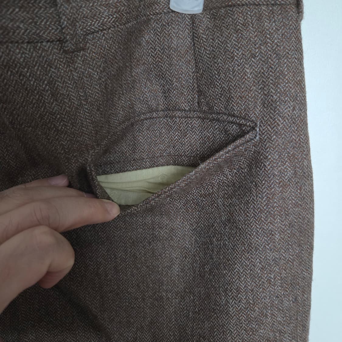일본빈티지 브라운 울 슬랙스 33-34 상품이미지6