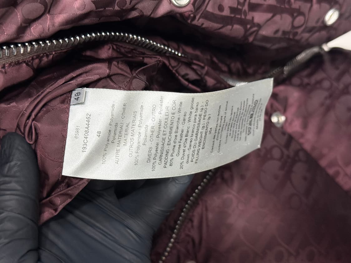 디올 오블리크 패딩 버건디 48사이즈 상품이미지5