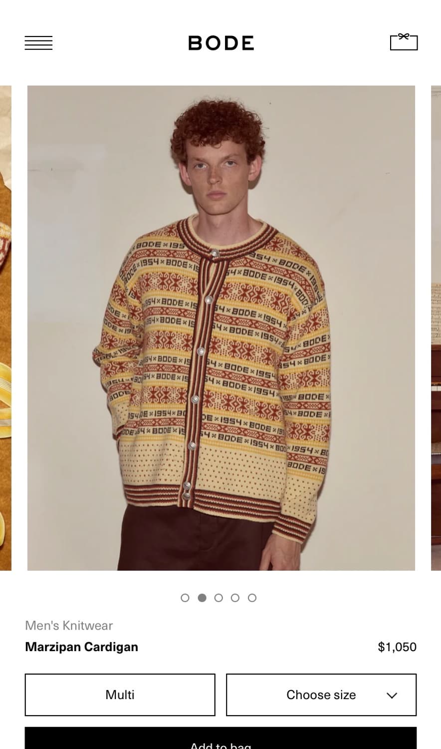 (M) BODE 보디 Marzipan 니트 가디건 25FW 상품이미지6