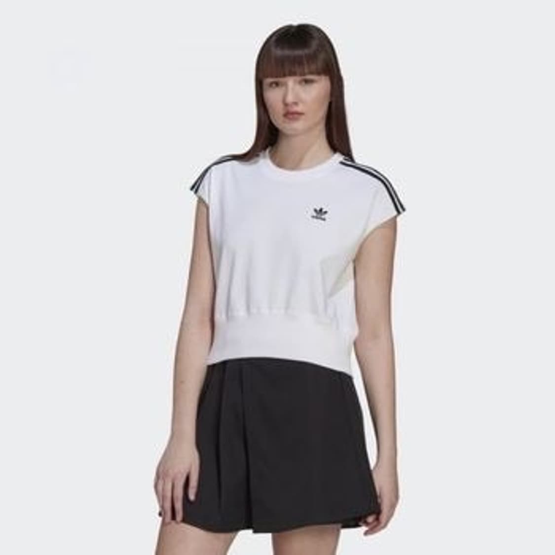 L) 아디다스 크롭 캡소매 티셔츠 화이트 상품이미지7