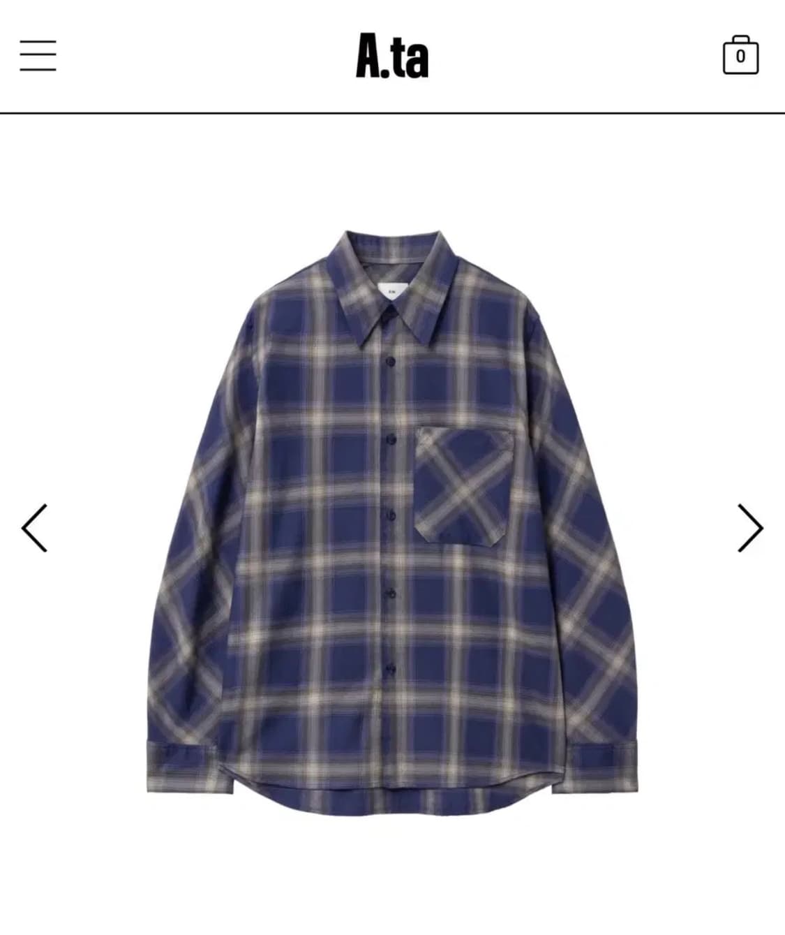 (구매)a.ta 체크 셔츠L 상품이미지1
