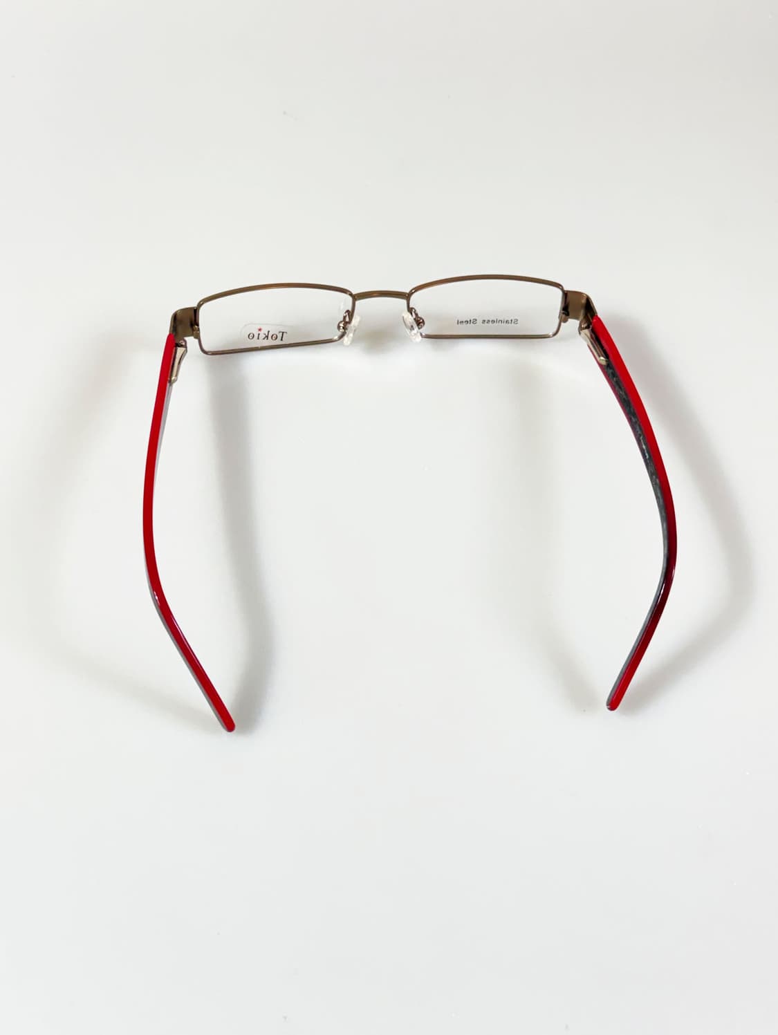 90s TOKIO 브라운 메탈 슬림 스퀘어 빈티지 안경 상품이미지6