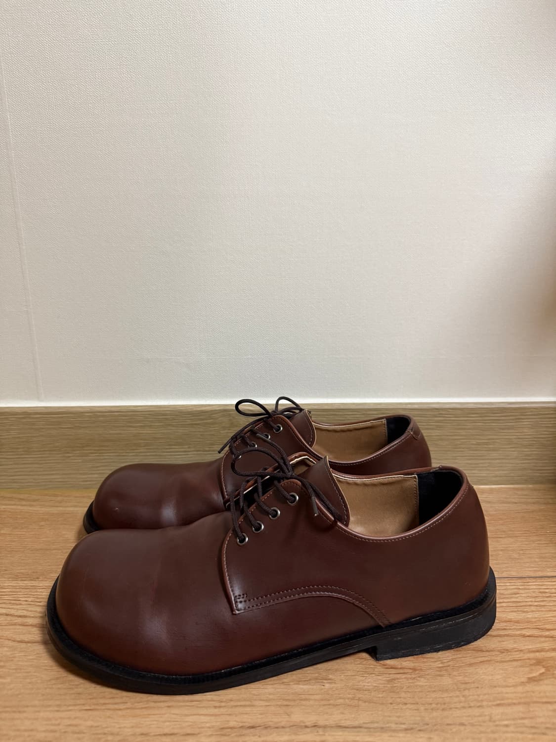 (270size) 빈티지 레더 브라운 더비슈즈 상품이미지1
