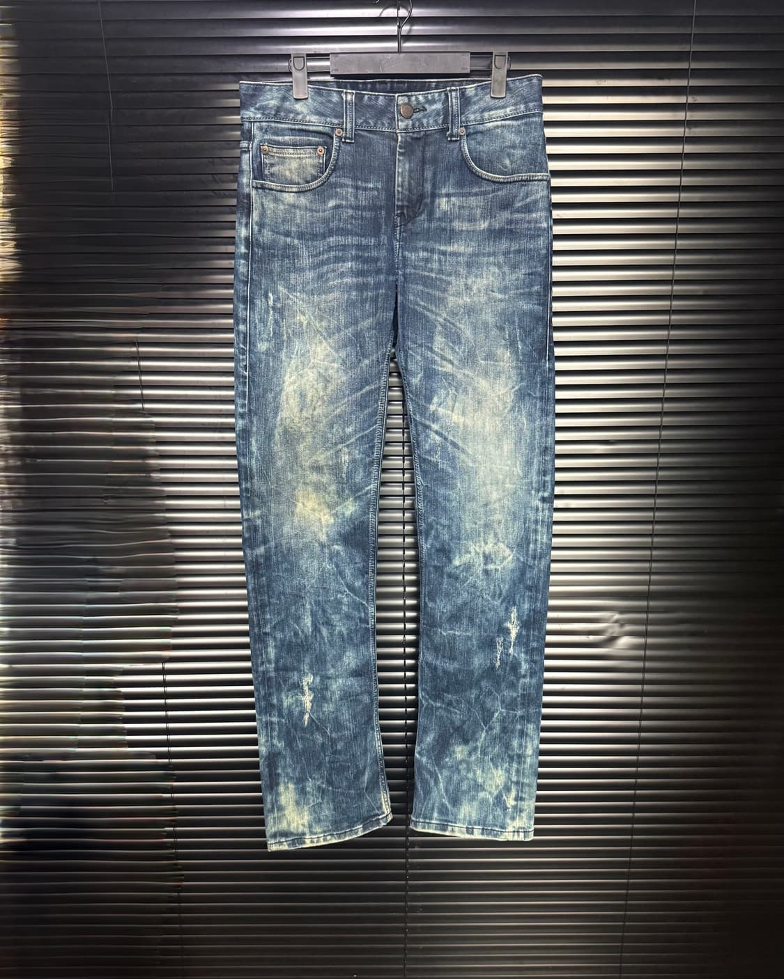 에비수 워싱 워시드 데님 일자핏 30 고스 펑크 로리걸 갸루 블리치드 상품이미지3