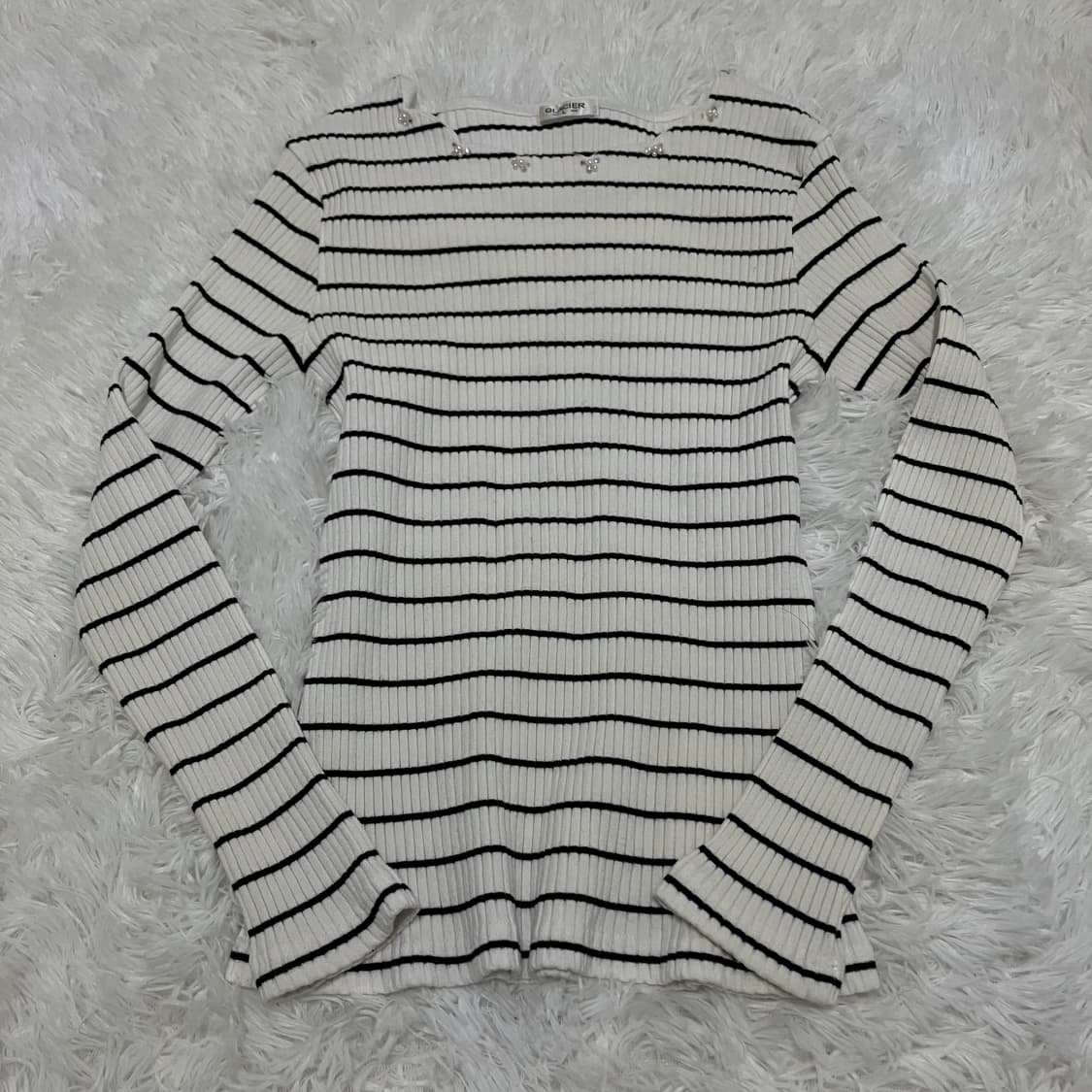 빈티지 진주 스트라이프 니트 909 y2k 스트릿 모리 갸루 일본빈티지  상품이미지2