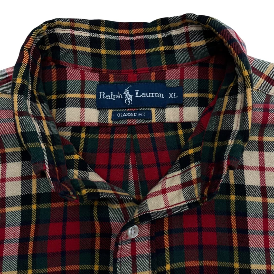 폴로 랄프로렌 딥그린포니 타탄체크 울 셔츠 XL 상품이미지5