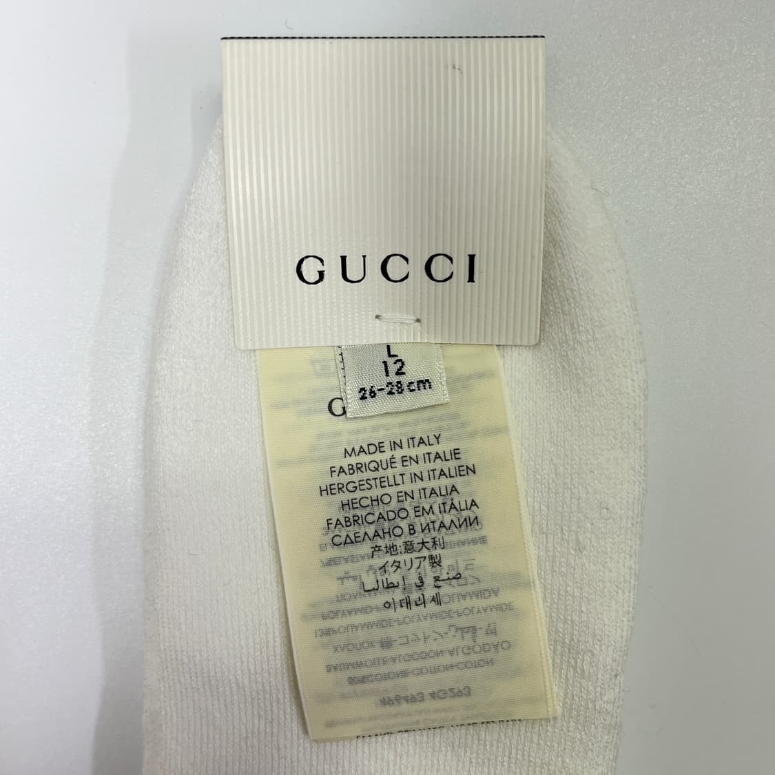 새상품 구찌 양말 로고 화이트 & 블랙 코튼 삭스 상품이미지8