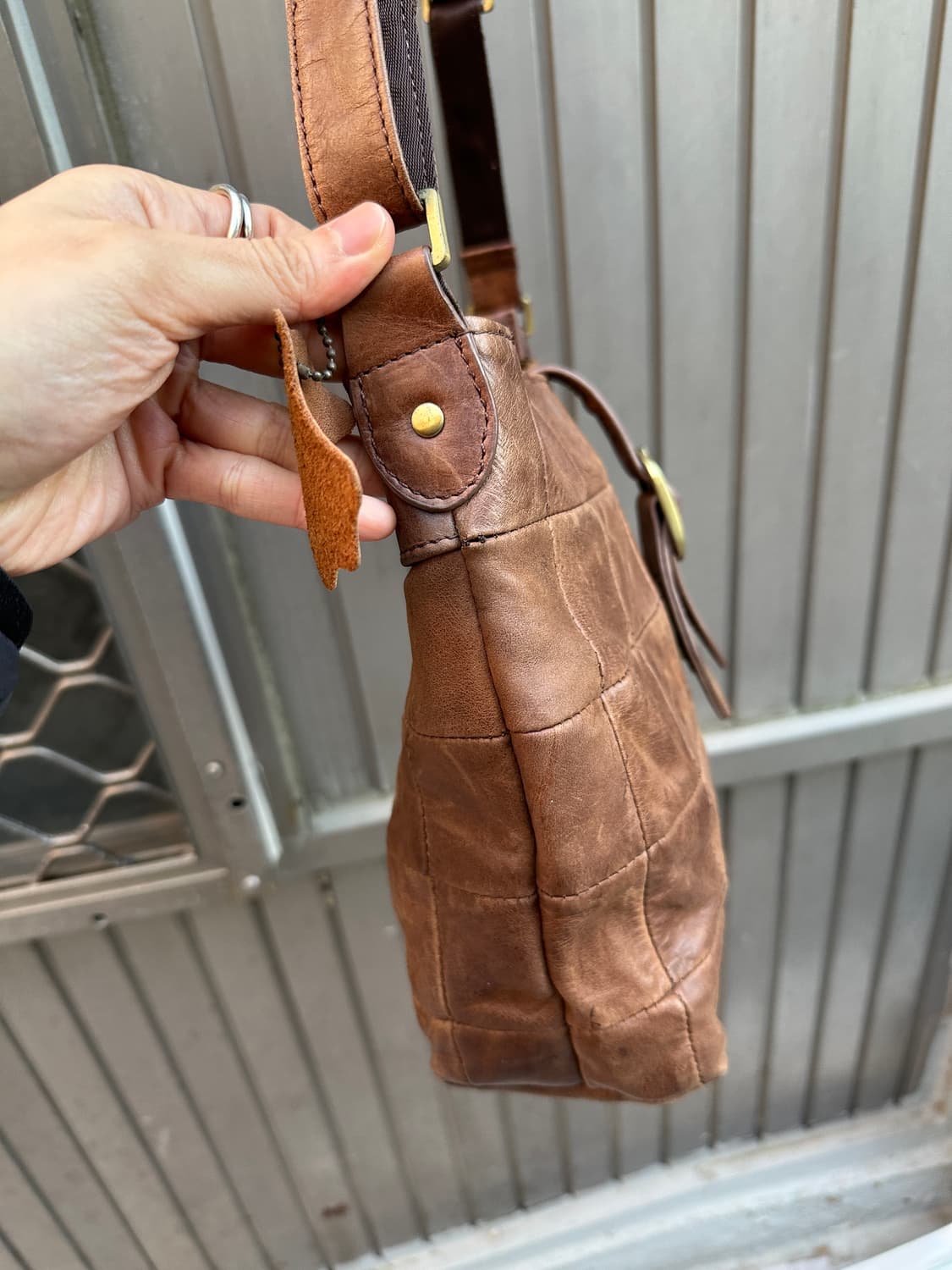 Vintage brown leather shoulder bag 상품이미지5