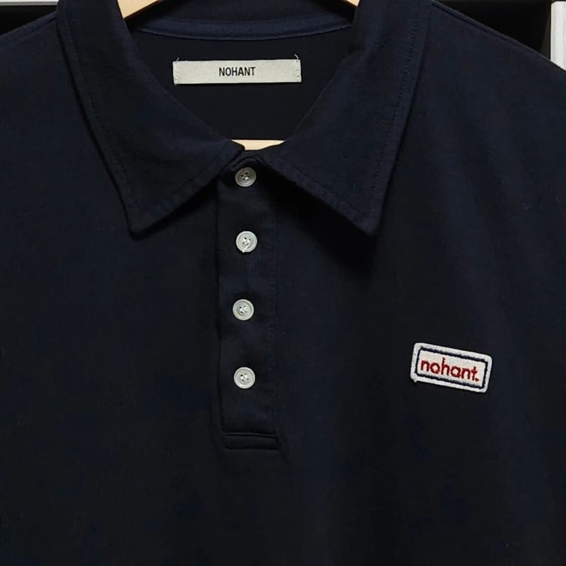 NOHANT 노앙 워시드 네이비 오버핏 카라 반팔 티셔츠 L 상품이미지3
