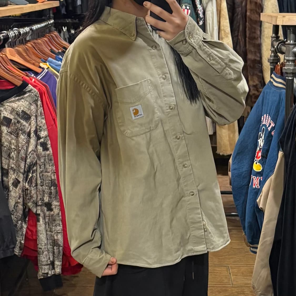 [HI] Carhartt 칼하트 코듀로이 긴팔 셔츠 아이보리 상품이미지4