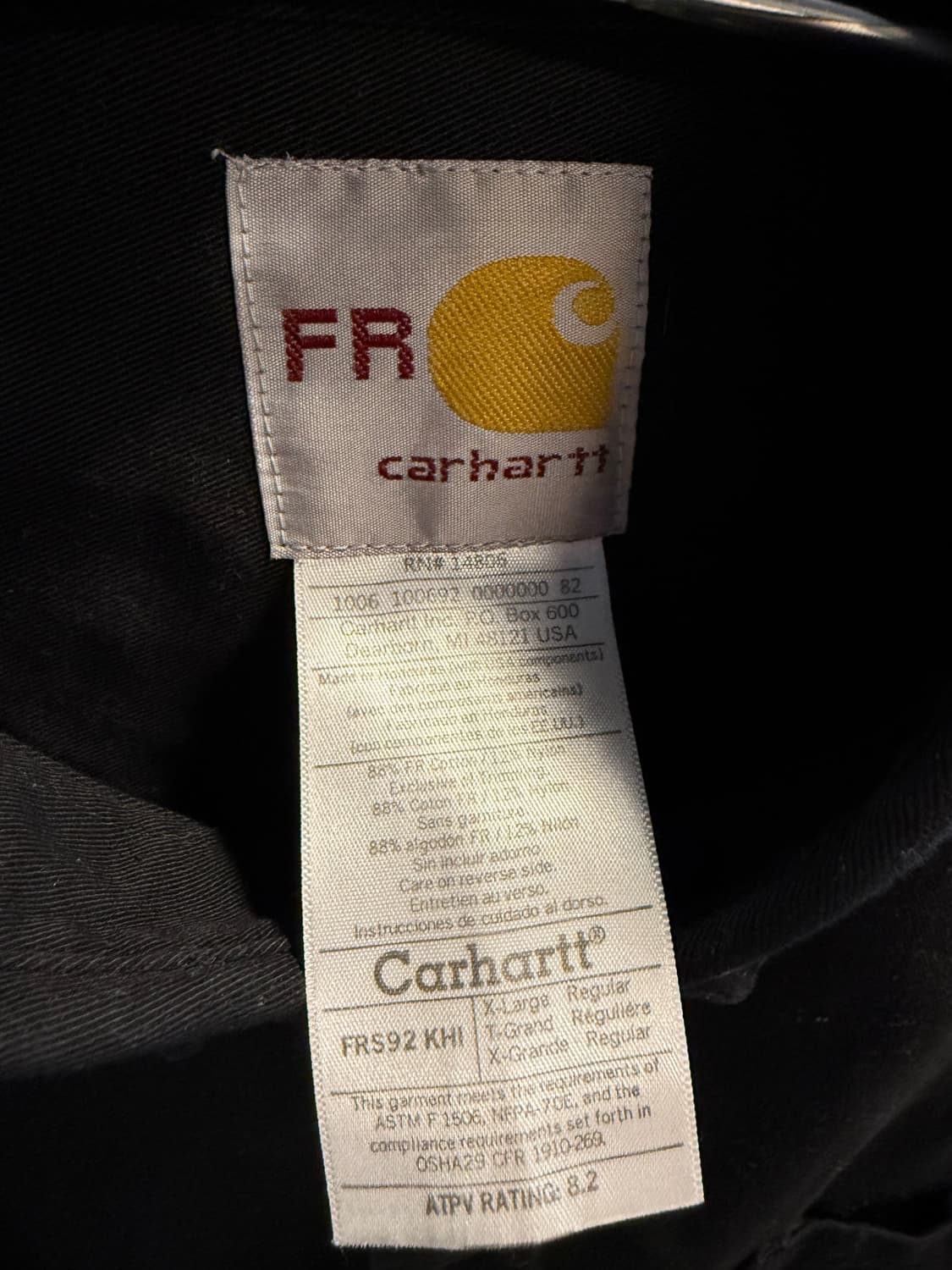 XL 칼하트 CARHARTT FR 워크 셔츠 블랙 상품이미지5