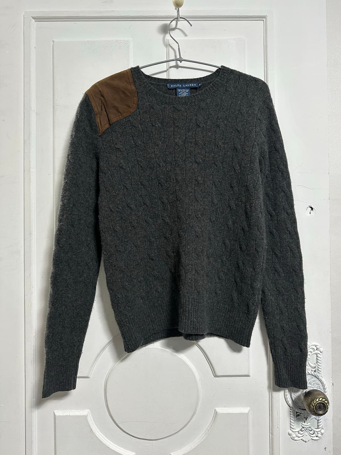 랄프로렌 캐시미어 울 레더패치 니트 상품이미지1