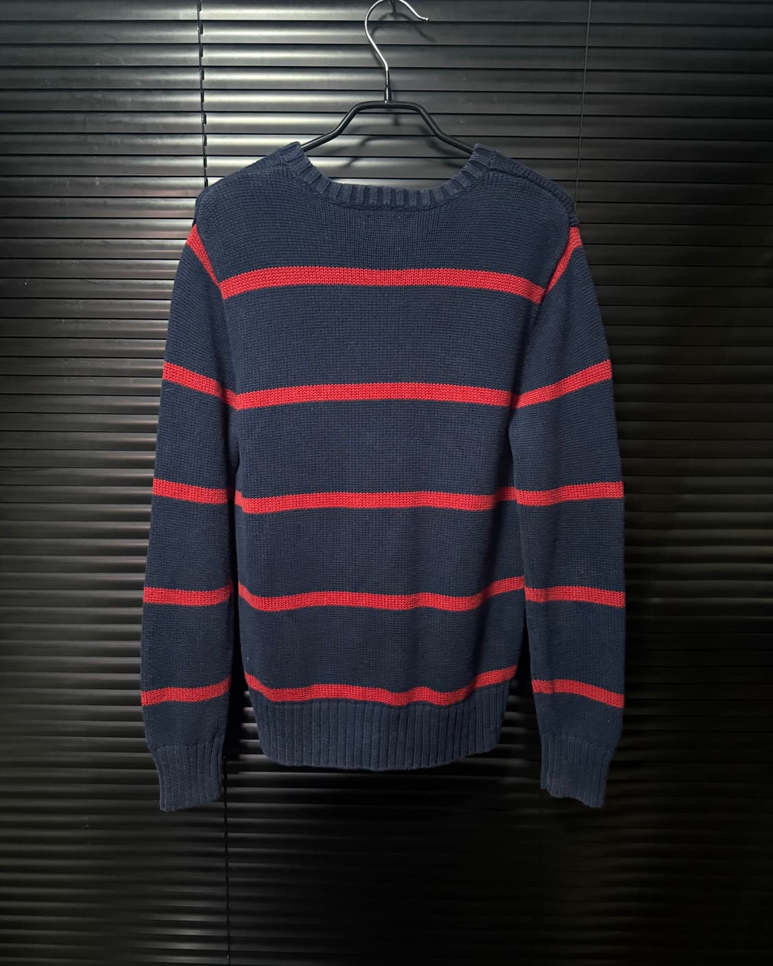 폴로 랄프로렌 네이비 남색 레드 빨강 스트라이프 단가라 니트 스웨터 여성 상품이미지4