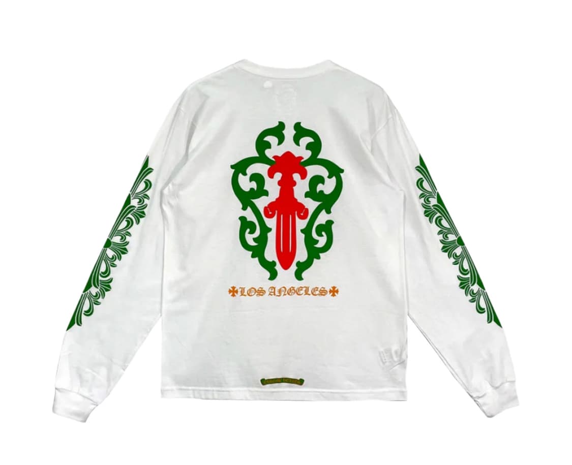 크롬하츠 대거 로고 롱슬리브 티셔츠 화이트 - 로스앤젤레스 한정 상품이미지2