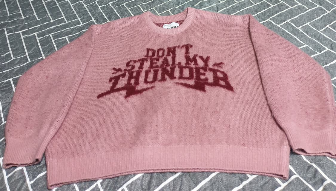 슈퍼서브 오버핏 THUNDER 브러쉬드 니트 핑크 (L) 상품이미지1