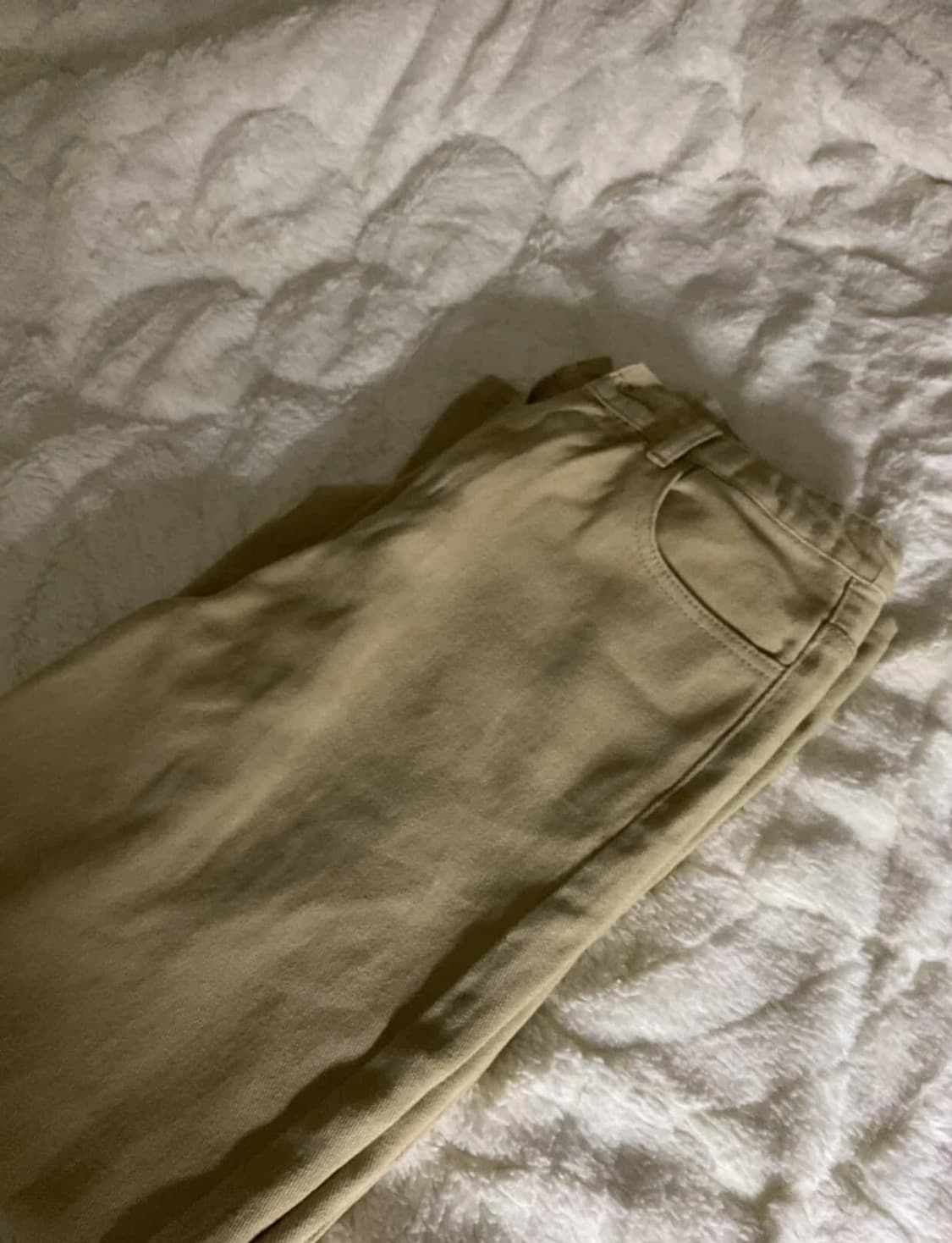 베이지 와이드 코튼팬츠 상품이미지1