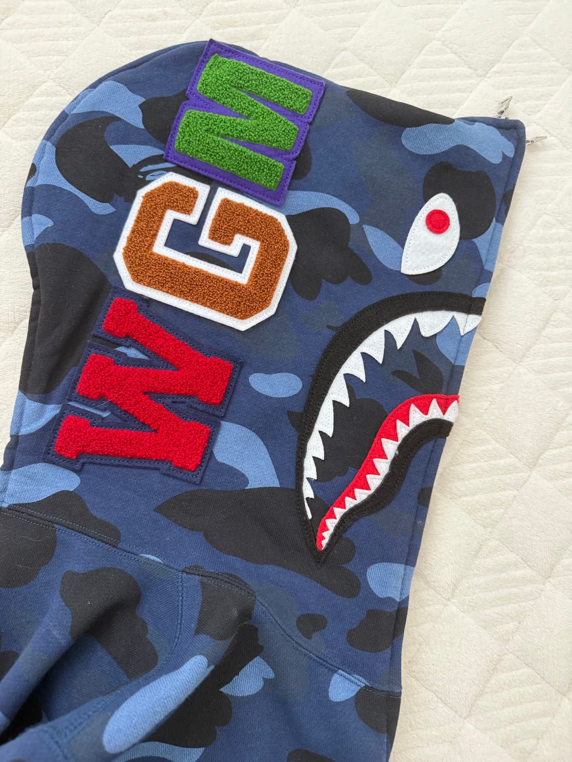 베이프 아수라 컬러 카모 세퍼레이트 샤크 후드집업 상품이미지3