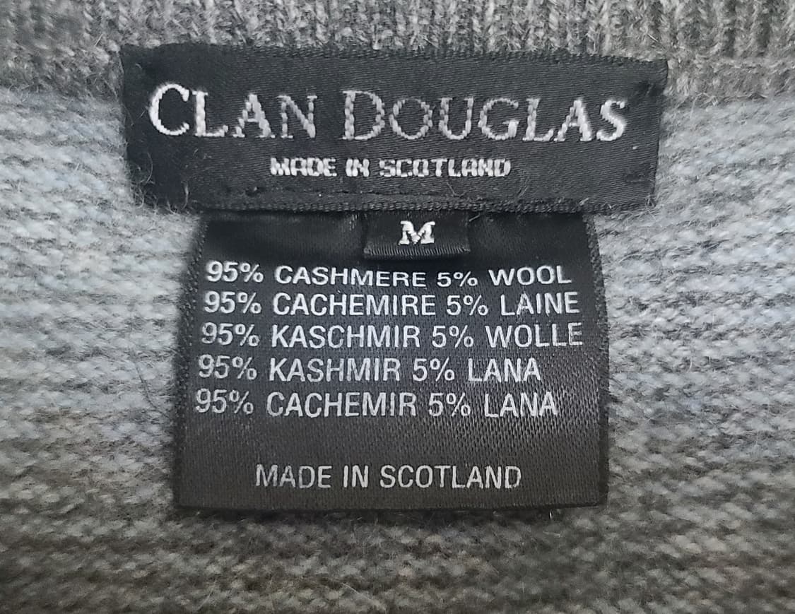 Clan Douglas 스코틀랜드산 캐시미어 95% 블록체크 니트 상품이미지7