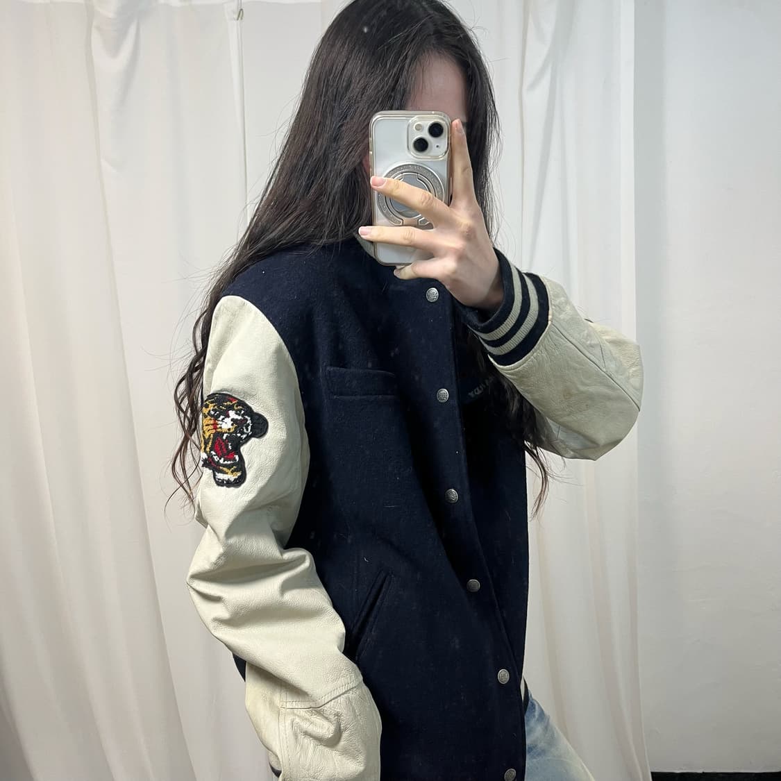 Ed Hardy Leather Sleeve Varsity Jacket 상품이미지2