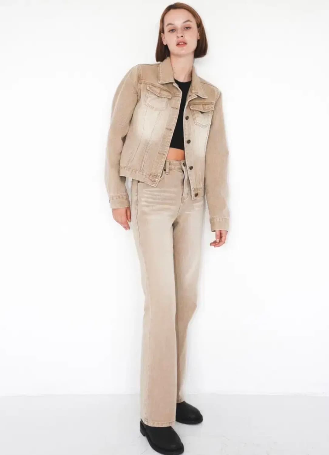 새상품 더베를린 데님 자켓 팬츠 셋업 세트 상품이미지2