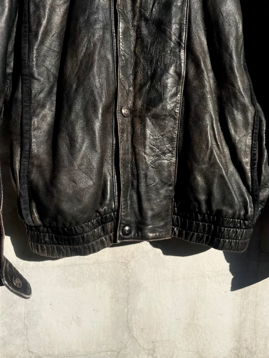 Vintage Lambskin Leather Jacket with Con 상품이미지4