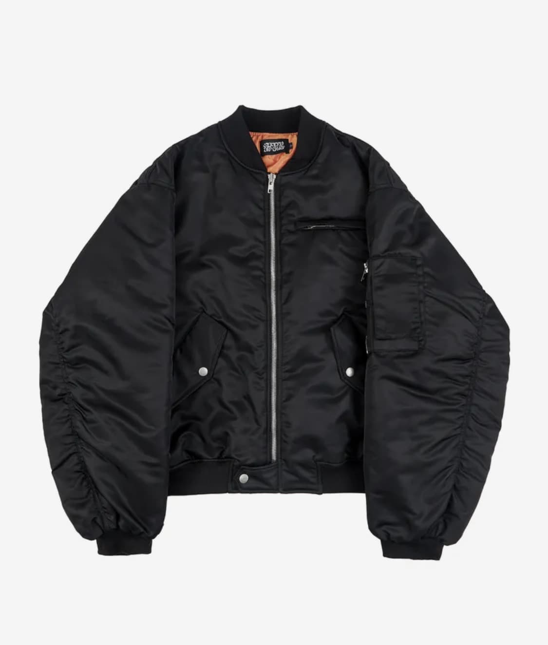 Center Back Zip MA-1 Jumper - Black 상품이미지1