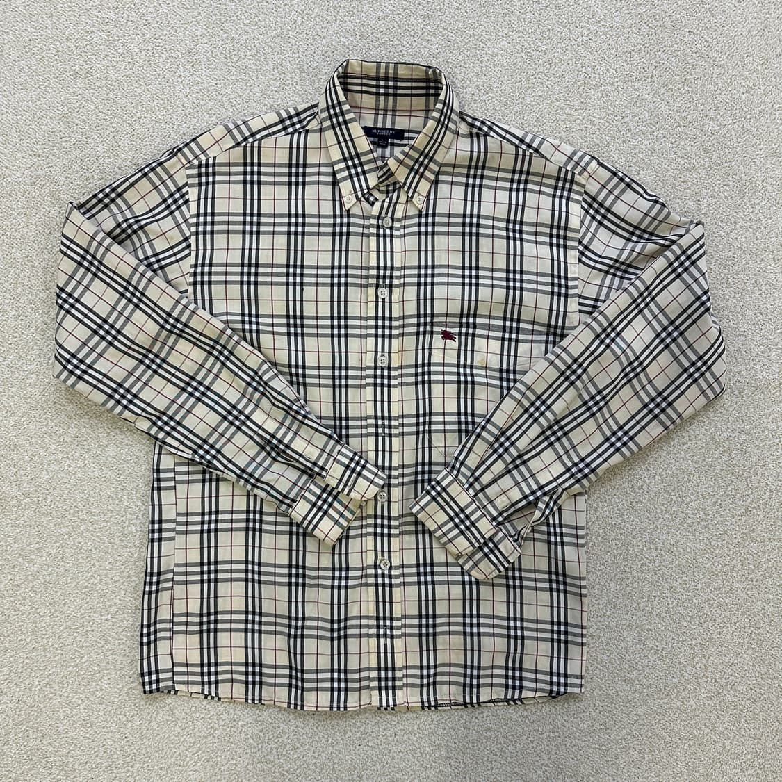 L 고급 체크 긴팔셔츠 (단추1개x)  0317D 상품이미지1