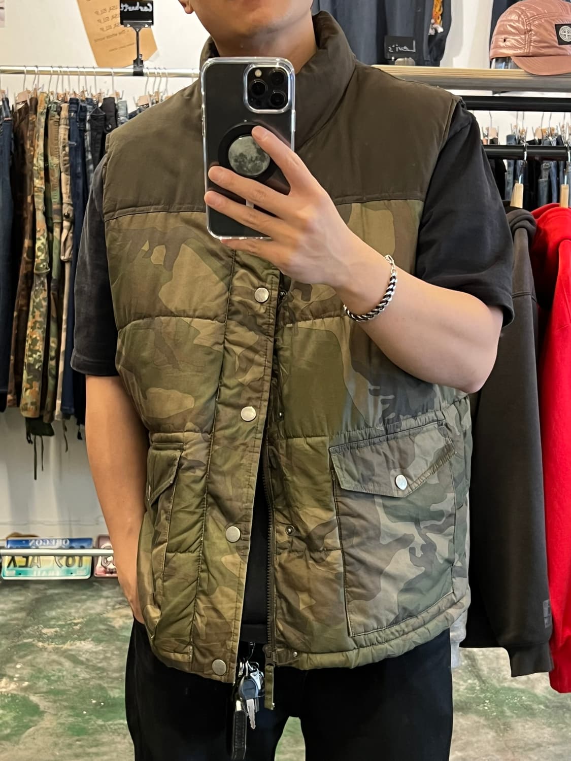 [XL] 올드네이비 카모 패턴 패딩 베스트 상품이미지9