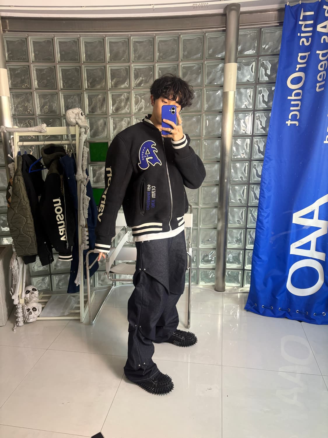 예약/ X AAO crop varsity jacket 크롭 바시티 자켓 상품이미지7