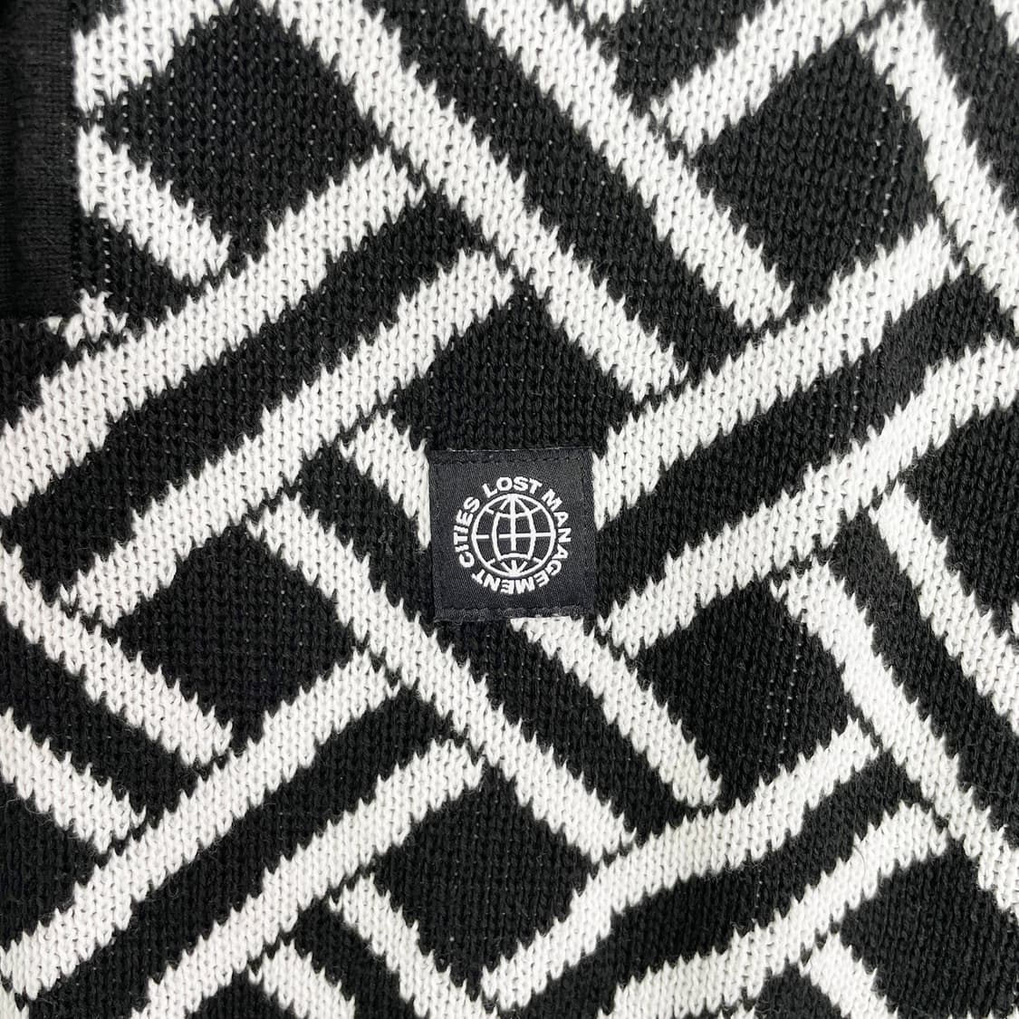 E2 LMC 위빙 패턴 니트 폴로 셔츠 블랙 M사이즈 상품이미지4