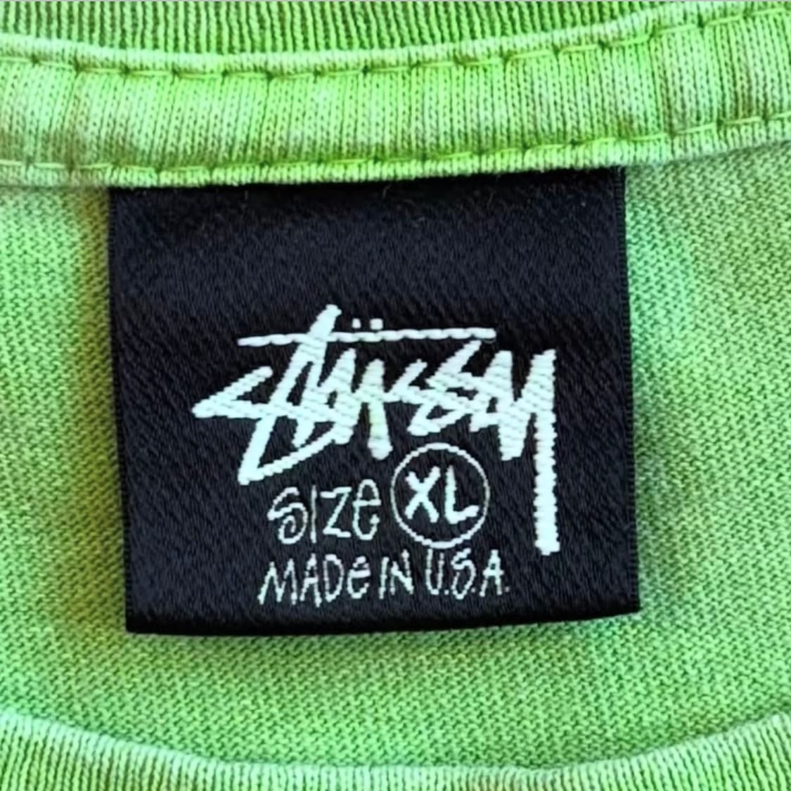 스투시 U.S.A 메이드 라임 그린 로고 롱 슬리브 티 상품이미지6
