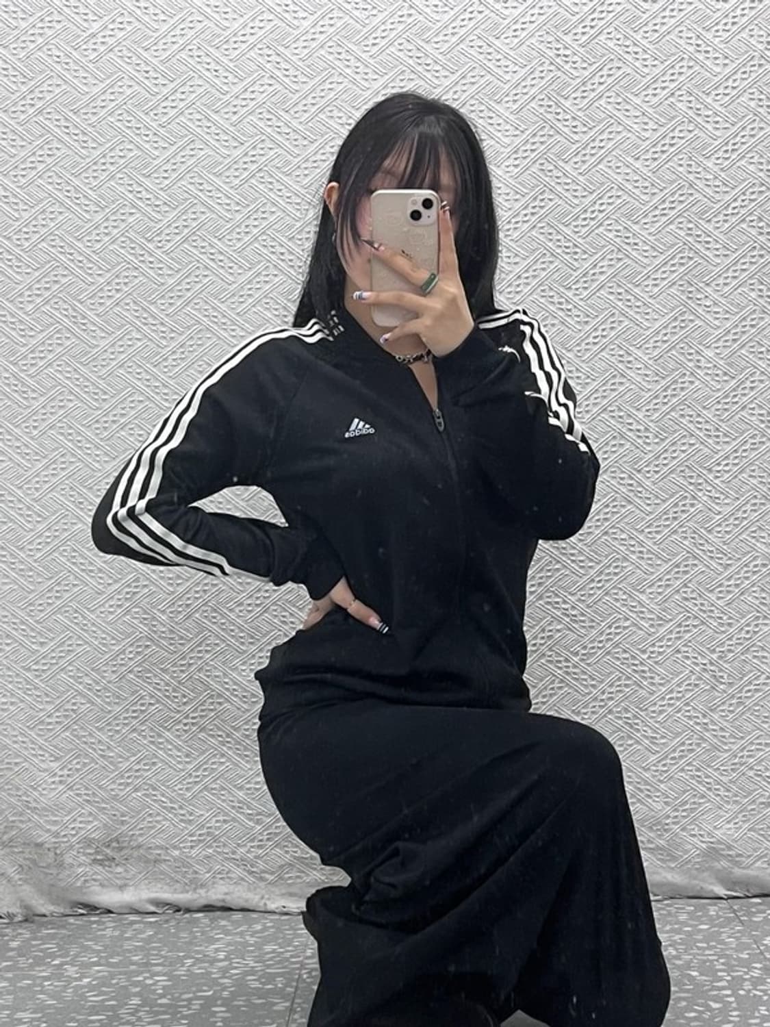 아디다스 Y2K 00's 키치 큐빅 스펠로고 져지 집업 XL C07741 상품이미지1