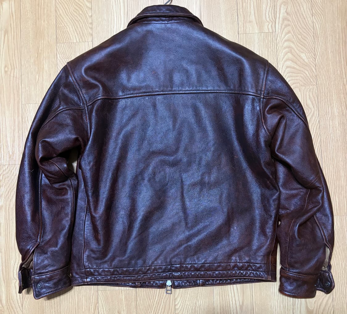 프리즘웍스 디스트로이드 디트로이트 카우레더 가죽자켓 브라운 s 상품이미지4