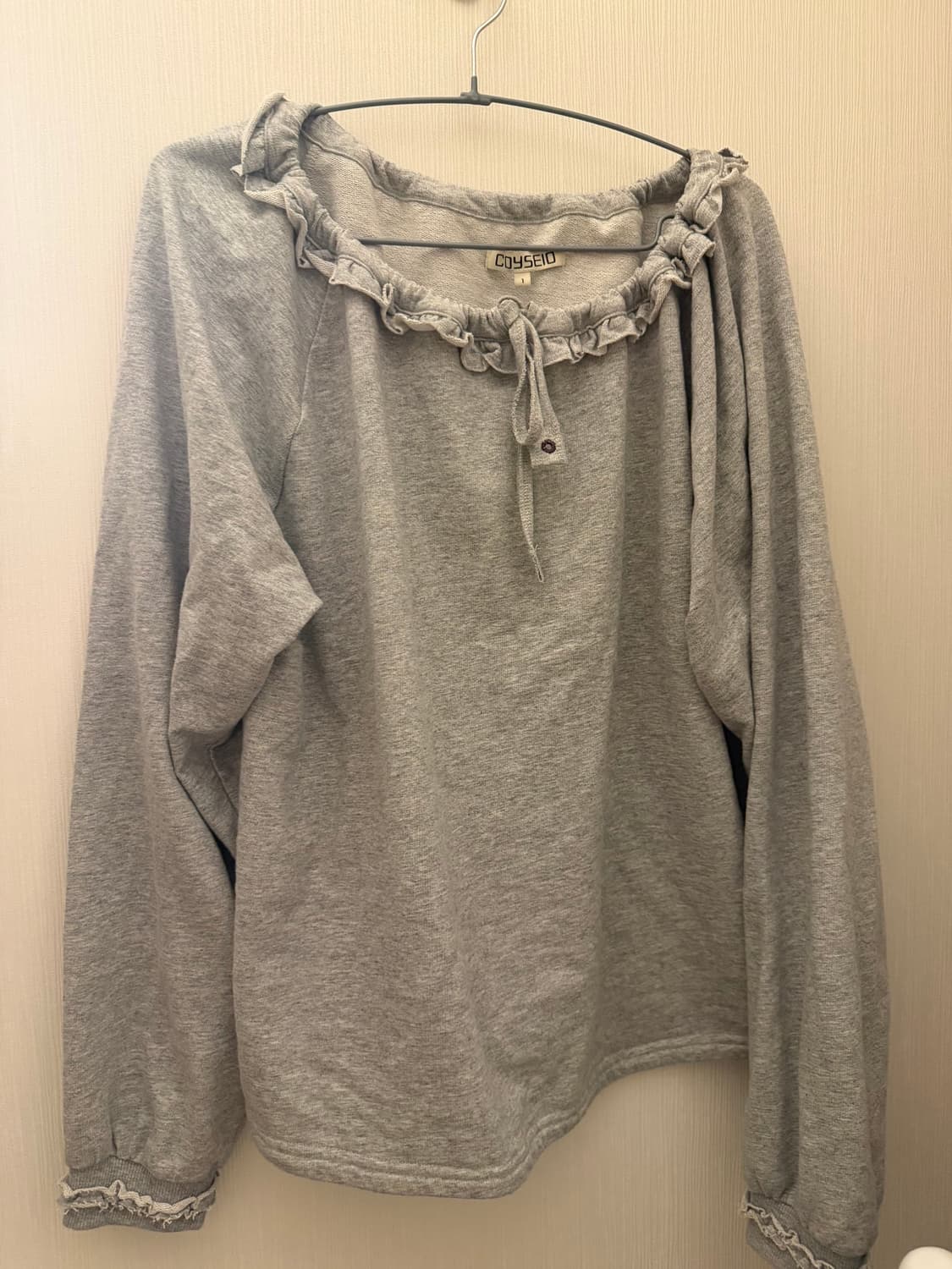 코이세이오 DRAWSTRING LONG SLEEVE MELANGE GRE 상품이미지2