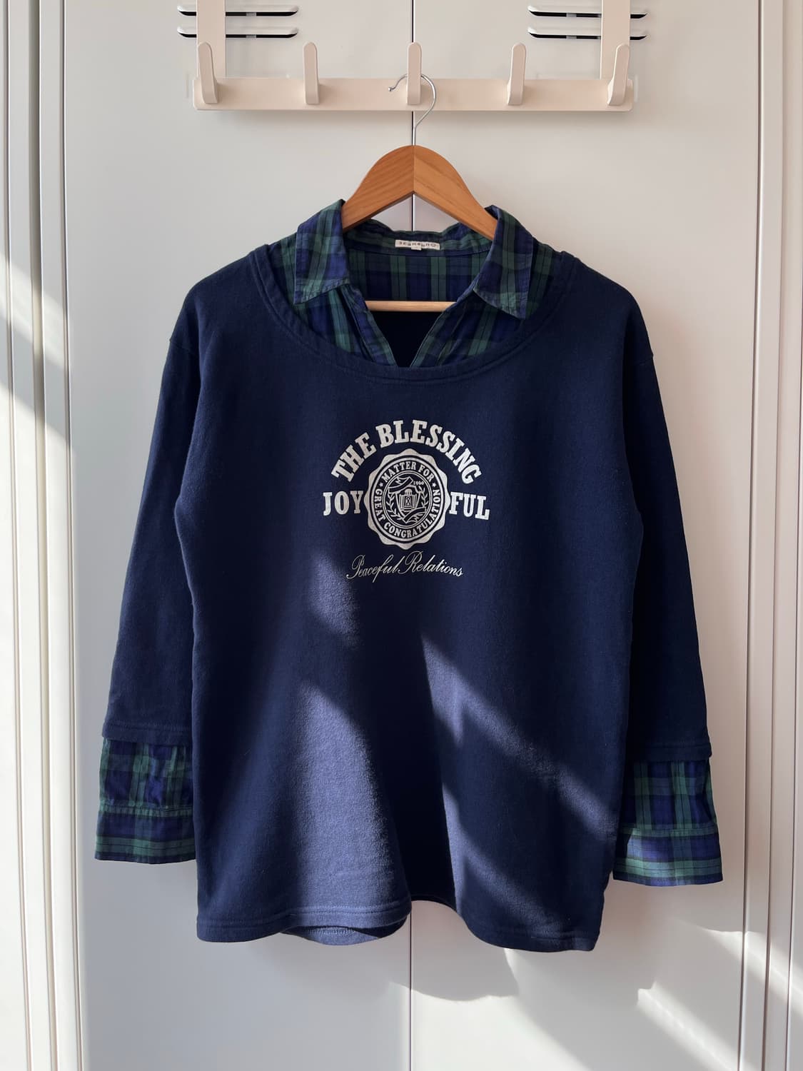 3can4on 산칸사온 체크셔츠 레이어드 티셔츠 상품이미지1