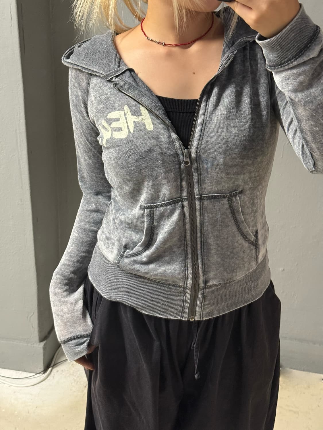 back lettering washing hood zip-up 상품이미지3