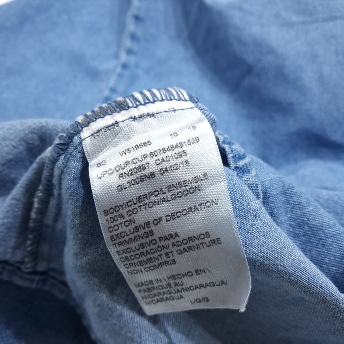 CL452 L 디키즈 코튼 버튼다운 라이트블루 데님셔츠 남방 상품이미지7