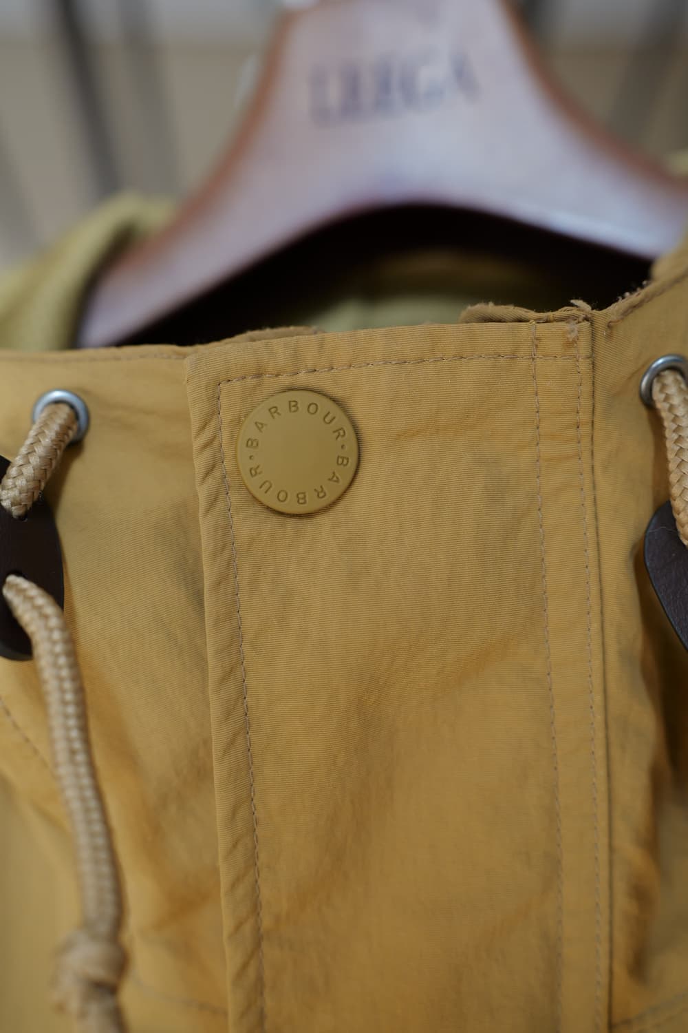 바버 논왁스 옐로우 카키 후드 자켓 L 상품이미지4