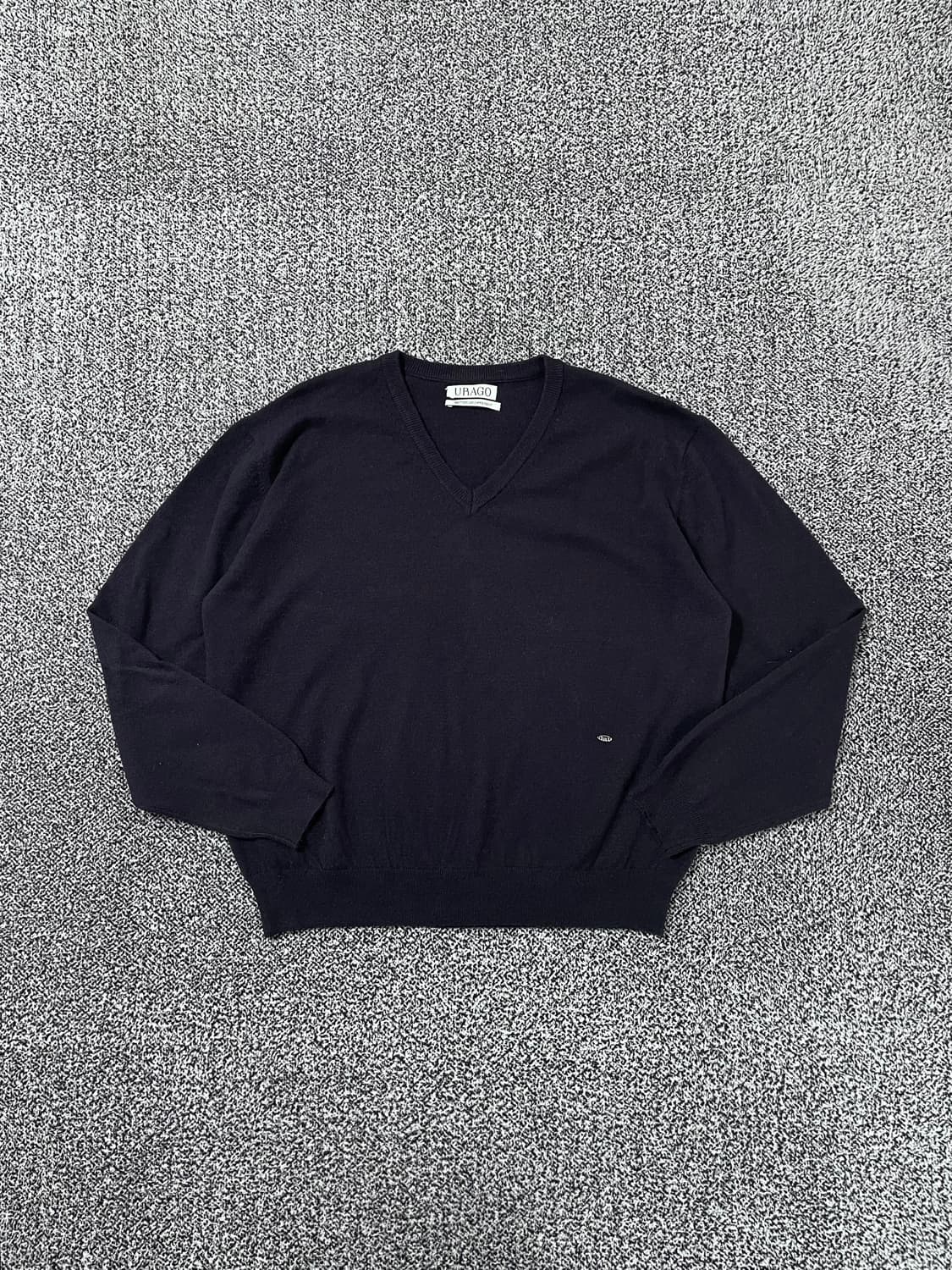 빈티지9. URAGO 유라고 네이비 니트 스웨터 브이넥 티셔츠 상품이미지1