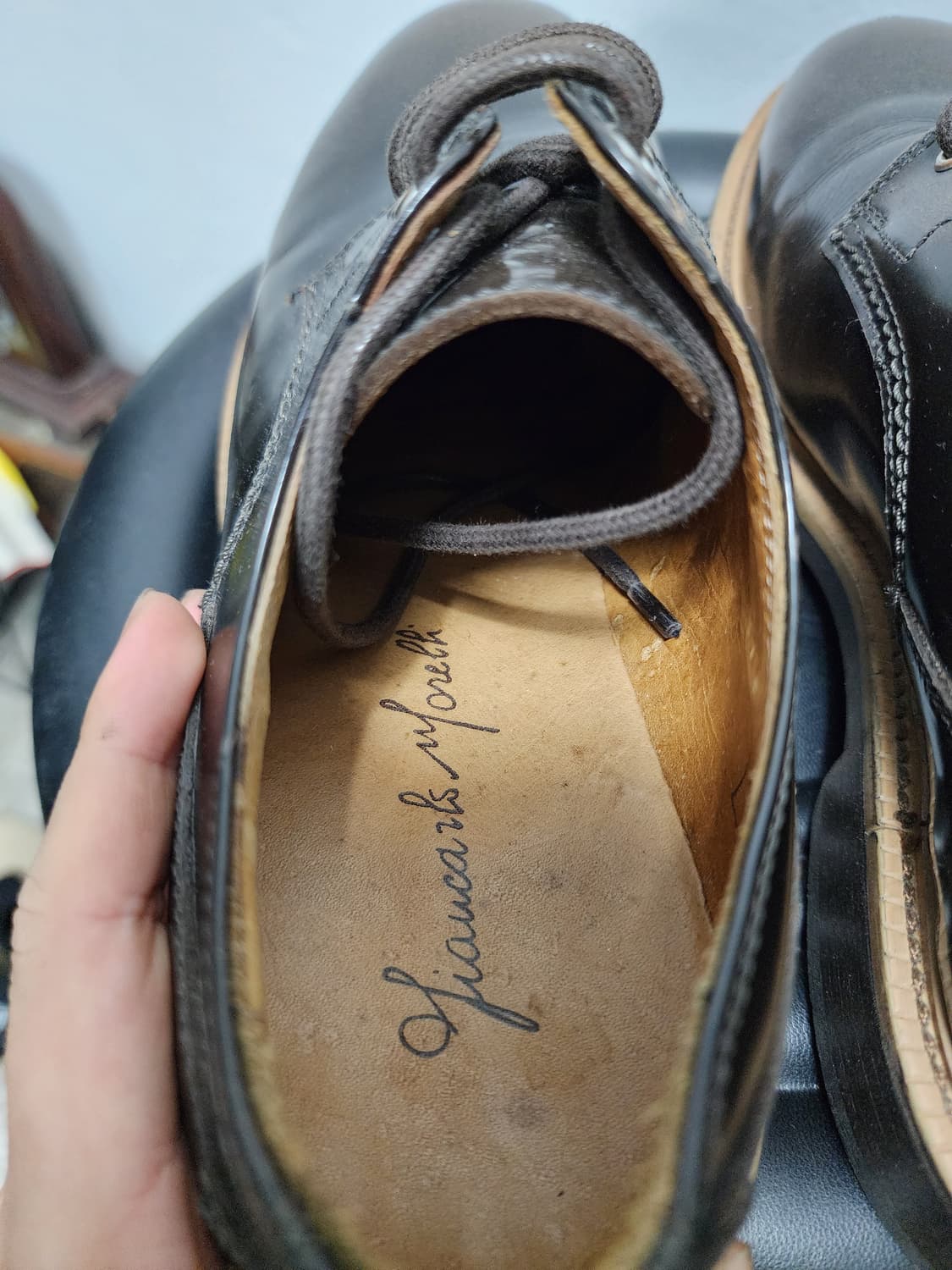 장까를로 모렐리 이태라가죽 4홀 구두 상품이미지4