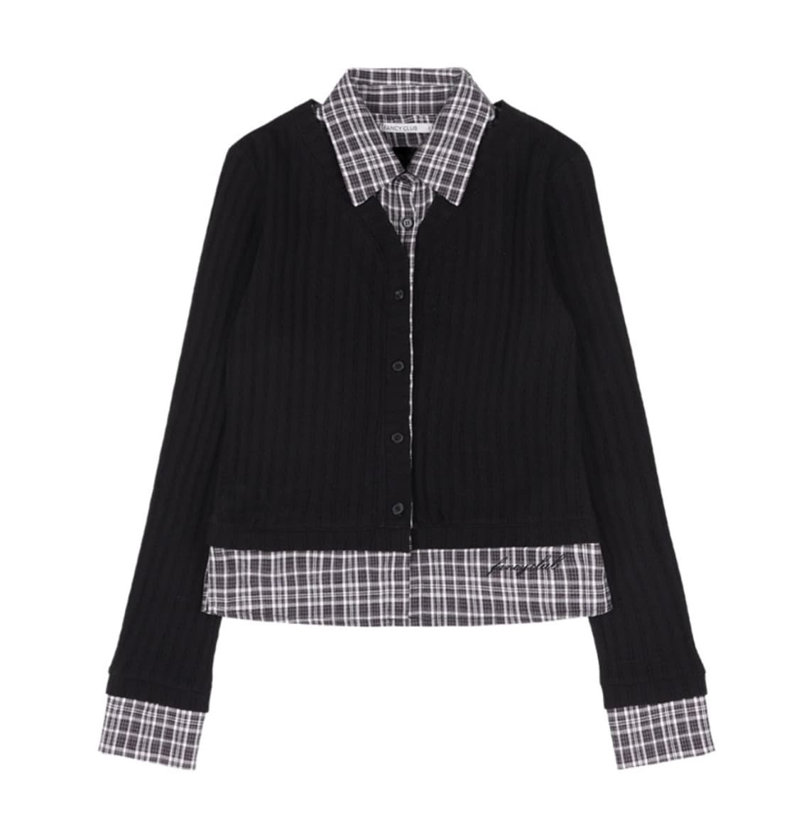 팬시클럽 체크 셔츠 레이어드 가디건 상품이미지2