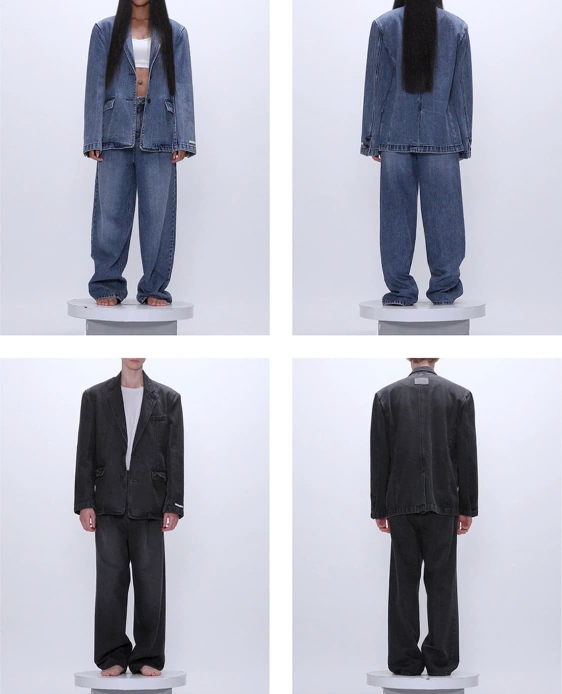 인스턴트펑크 블랙 데님자켓 청자켓 흑청 상품이미지6