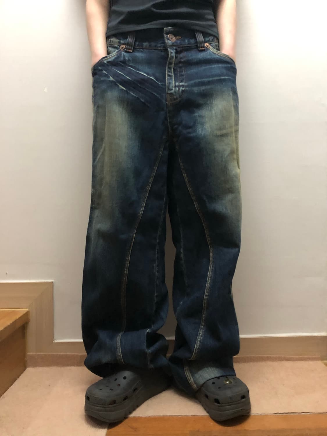 빈티지 데님 펑크 워싱 팬츠 상품이미지2