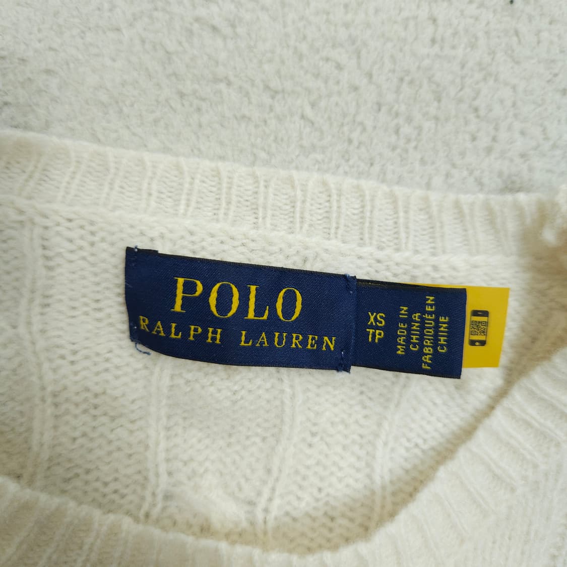 폴로 랄프 로렌 울 캐시미어 케이블 니트 XS 아이보리 상품이미지6