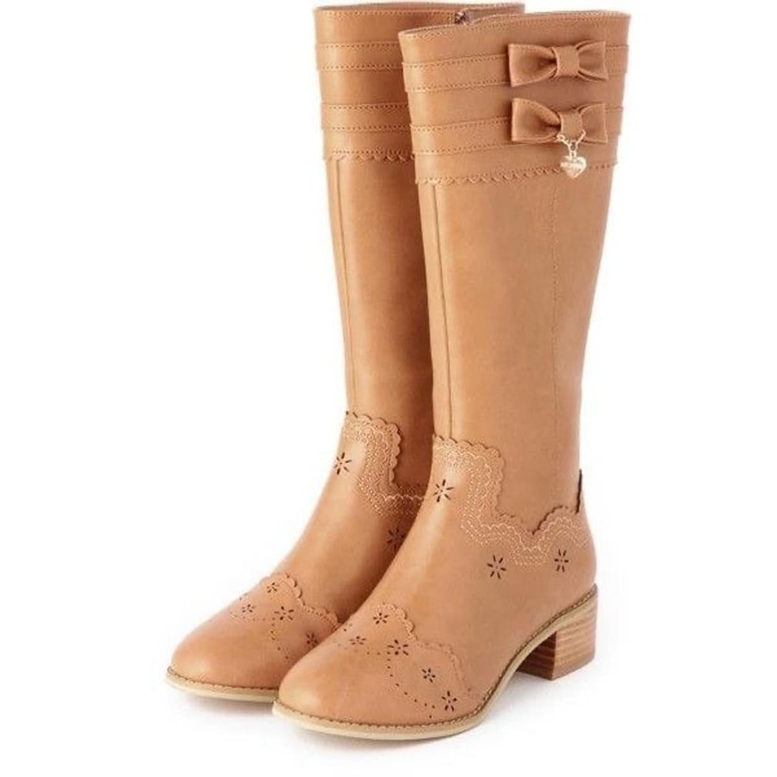 리즈리사 라떼갸루 브라운리본하트챰 부츠 히메카지 y2k 모리핀터깔 대장 상품이미지3