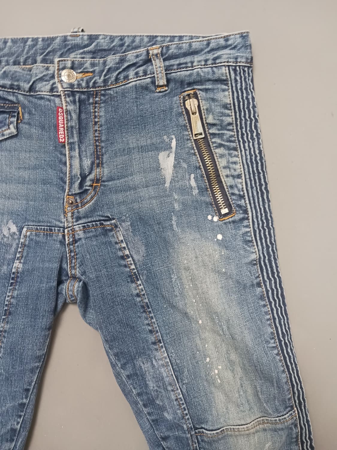 [32] 디스퀘어드2 화이트 스플래터 타이디바이커진 청바지 상품이미지4