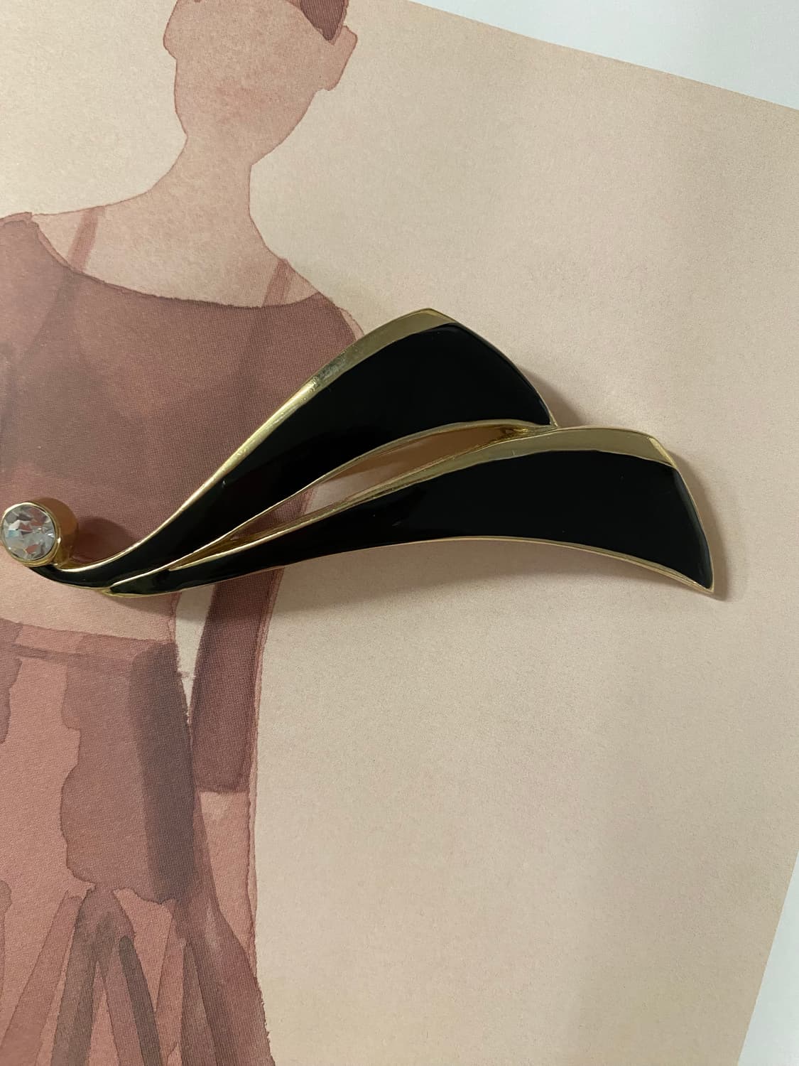 GOLD 21 블랙 에나멜 브로치 (Japan Vintage) 상품이미지3