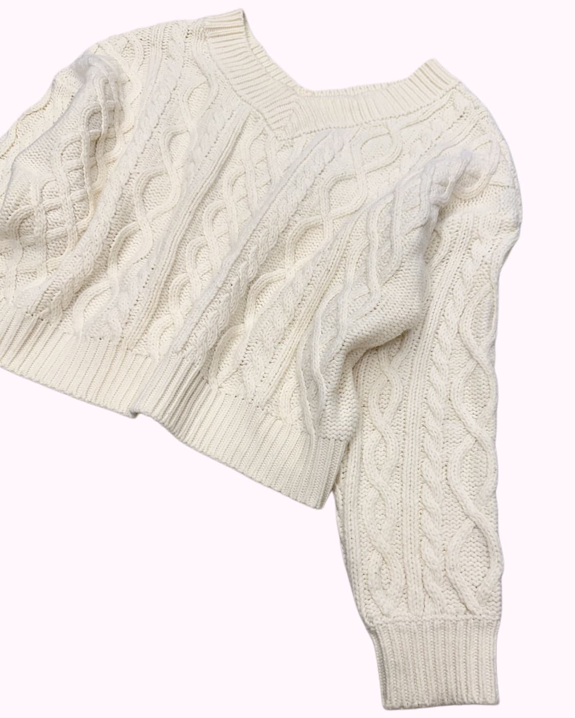  cream cable off-shoulder knit 상품이미지3