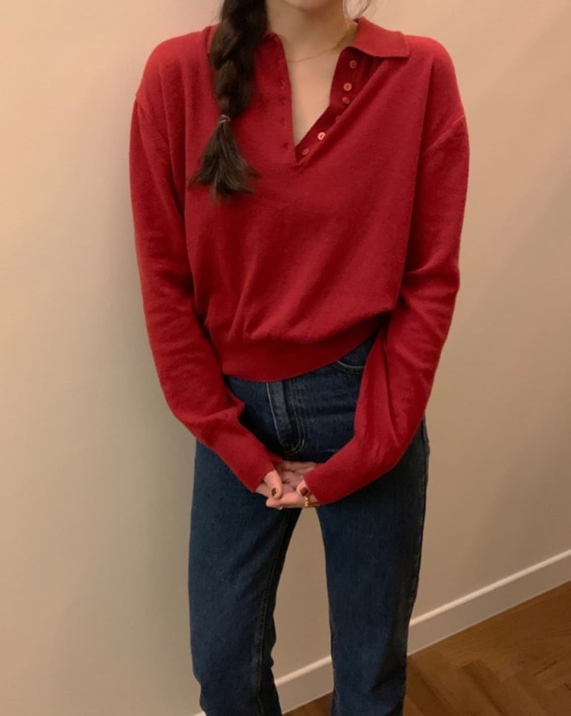 메이비베이비 디어리스트 Simone 니트 루비레드 상품이미지1